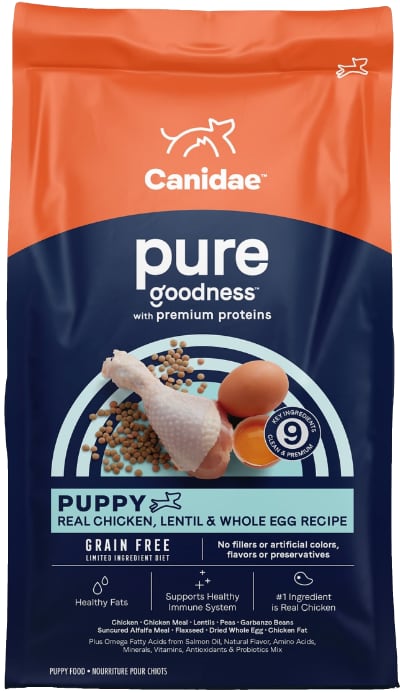 CANIDAE Grain-Free PURE Puppy Chicken, Lentil & Whole Egg