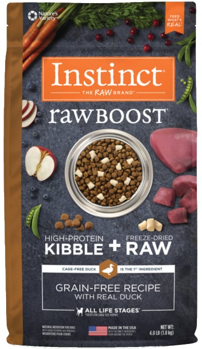Instinct Raw Boost Grain-Free Recipe with Real Duck & Freeze-Dried Raw Pieces