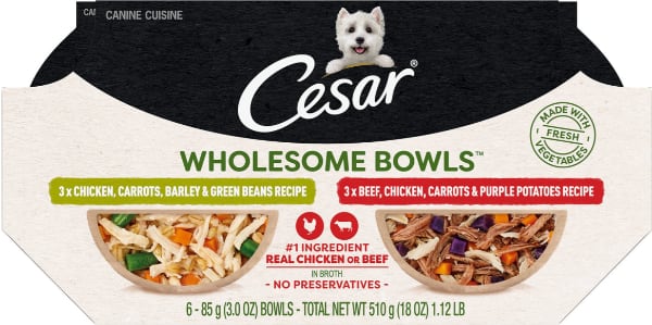 Cesar Wholesome Bowls Chicken Beef Wet
