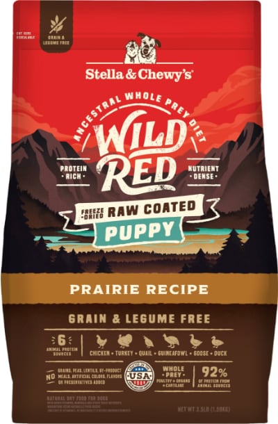 Stella & Chewy's Wild Red Raw Coated Kibble Puppy Grain Free Prairie